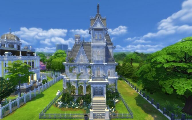 sims 4 cc the gothic manor by alexiasi 2