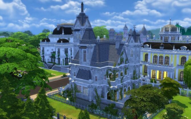 sims 4 cc the gothic manor by alexiasi 3