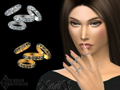 Tiny Diamond Rings SET By Natalis Sims 4 CC