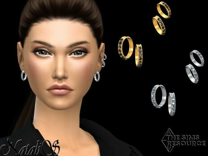 Tiny Hoop Diamond EAR Piercing By Natalis Sims 4 CC