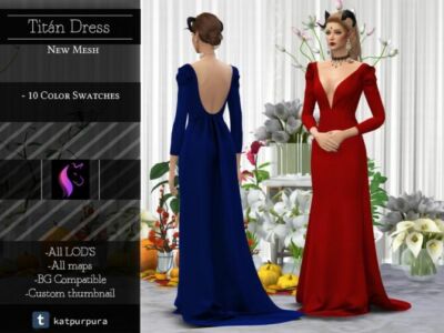 Titan Dress By Katpurpura Sims 4 CC