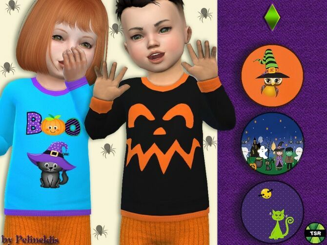 Toddler Halloween Sweatshirt By Pelineldis Sims 4 CC