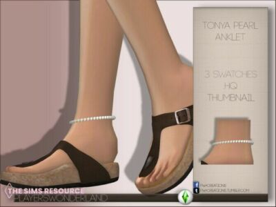 Tonya Pearl Anklet By Playerswonderland Sims 4 CC