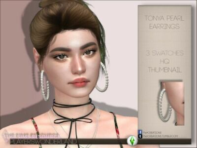 Tonya Pearl Earrings By Playerswonderland Sims 4 CC