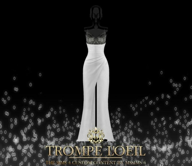 Trompe L’oeil Gown (P) At Mssims Sims 4 CC