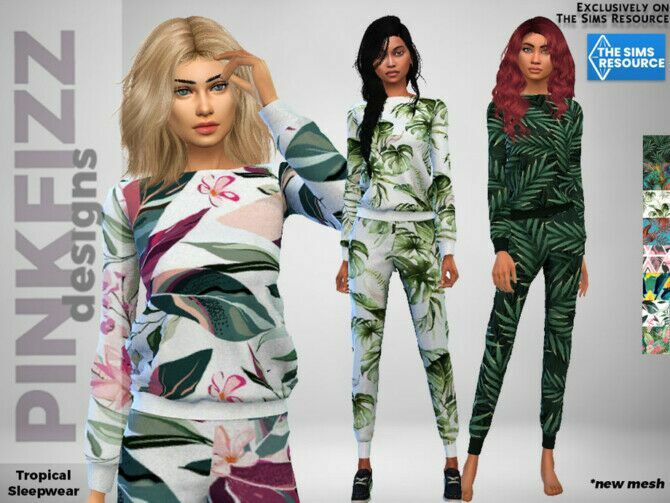 Tropical Sleepwear By Pinkfizzzzz Sims 4 CC