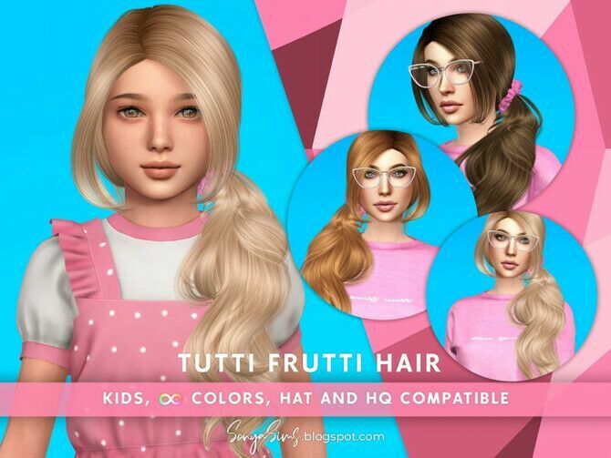 Tutti Frutti Hair For Kids By Sonyasimscc Sims 4 CC