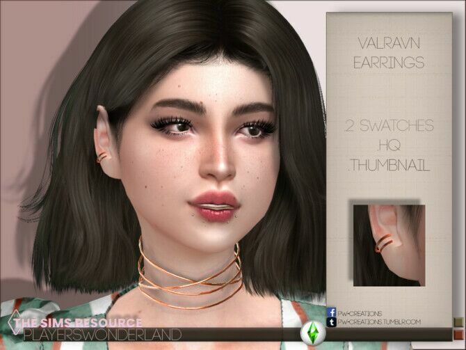 Valravn Earrings By Playerswonderland Sims 4 CC