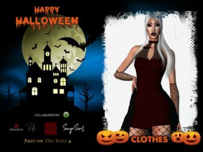 Vampire Halloween VI Outfit By VIY Sims Sims 4 CC