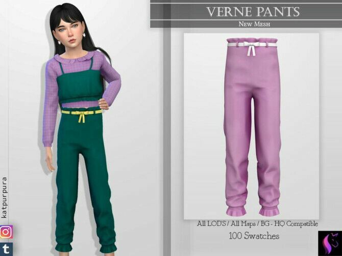 Verne Pants By Katpurpura Sims 4 CC