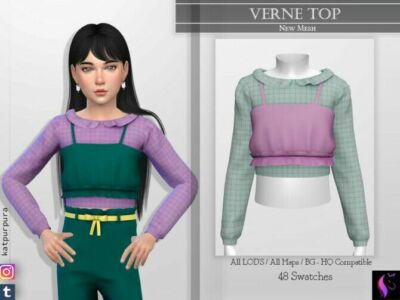 Verne TOP By Katpurpura Sims 4 CC
