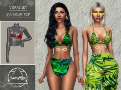 Vibras SET Swimsuit TOP By Camuflaje Sims 4 CC
