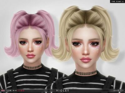 Violet Hair 131 By Tsminhsims Sims 4 CC