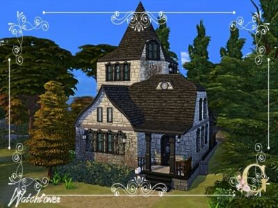 Watchtower House By Genkaiharetsu Sims 4 CC