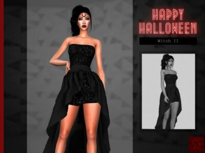 Witch II Dress Halloween VI By VIY Sims Sims 4 CC