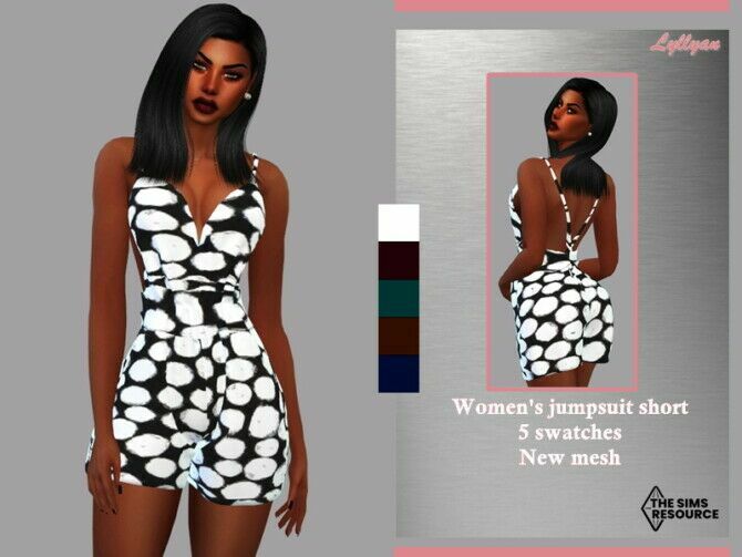 Women’s Jumpsuit Short-Kamila By Lyllyan Sims 4 CC