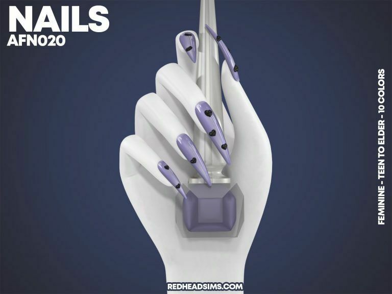 AF Nails N020 At Redheadsims Sims 4 CC