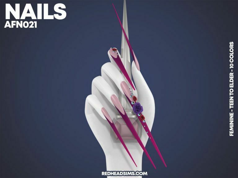 AF Nails N021 At Redheadsims Sims 4 CC