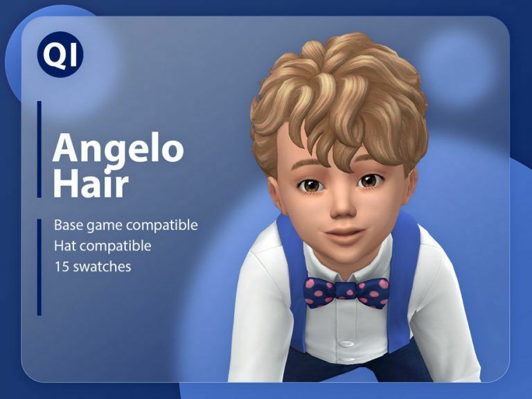 Angelo Hair By Qicc Sims 4 CC