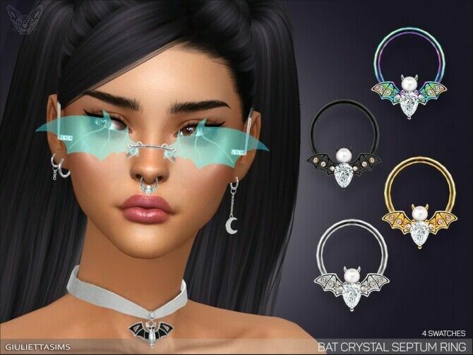 sims 4 cc bat crystal septum nose ring by feyona 2