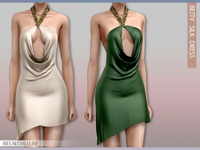 Betty Silk Dress By Belal1997 Sims 4 CC