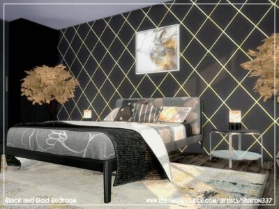 Black And Gold Bedroom By Sharon337 Sims 4 CC