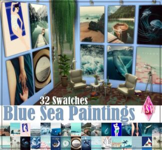 Blue SEA Paintings At Annett’s Sims 4 Welt Sims 4 CC