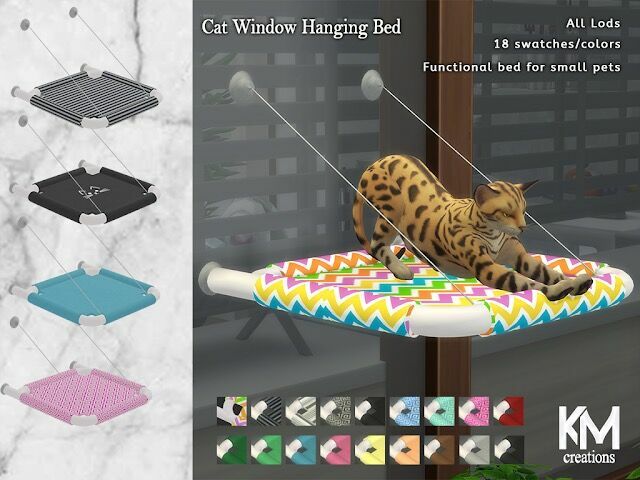 CAT Window Hanging BED At KM Sims 4 CC