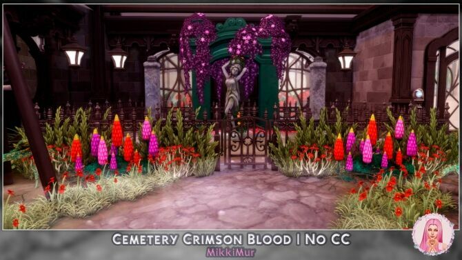 sims 4 cc cemetery crimson blood at mikkimur 2