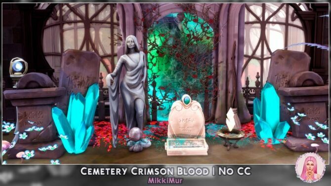 sims 4 cc cemetery crimson blood at mikkimur 3