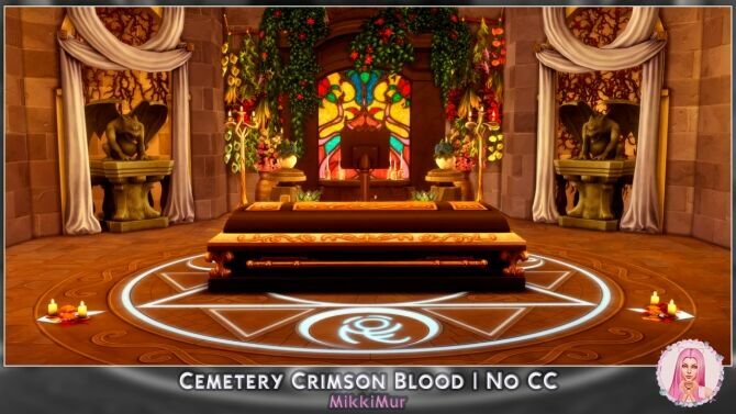 sims 4 cc cemetery crimson blood at mikkimur 4
