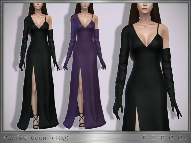 Curfew Gown By Pipco Sims 4 CC