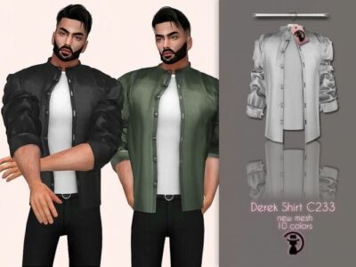 Derek Shirt C233 By Turksimmer Sims 4 CC