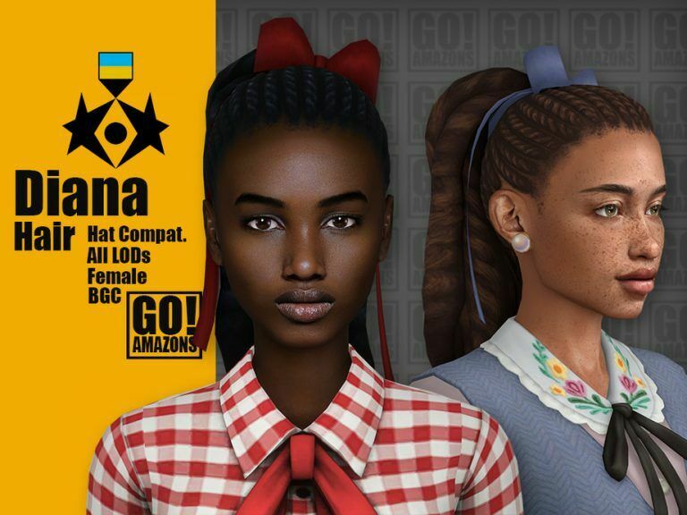 Diana Hair By Goamazons Sims 4 CC