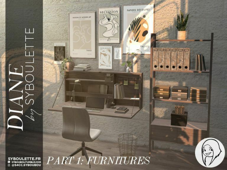 Diane SET – Part 1: Furnitures By Syboubou Sims 4 CC