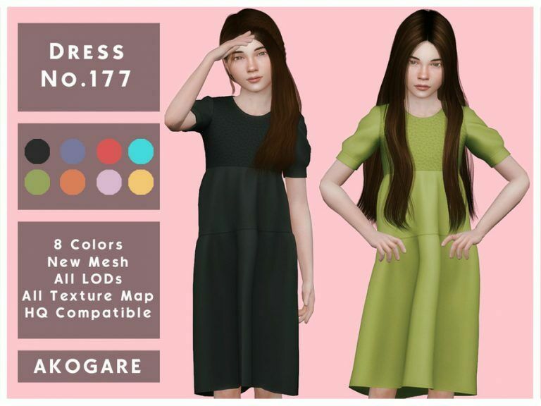 Dress NO.177 By Akogare Sims 4 CC