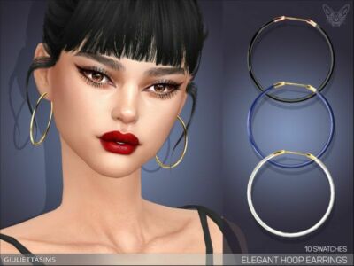 Elegant Hoop Earrings By Feyona Sims 4 CC
