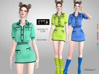 Etta – Button UP Mini Dress By Helsoseira Sims 4 CC