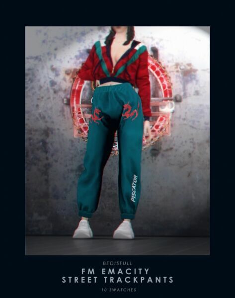 FM Emacity Street Trackpants At Bedisfull – Iridescent Sims 4 CC