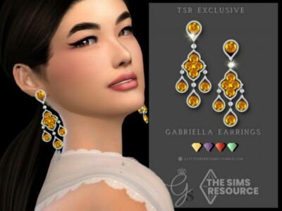 Gabriella Earrings By Glitterberryfly Sims 4 CC
