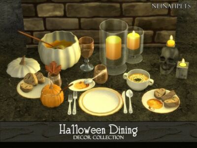 Halloween Dining Decor By Neinahpets Sims 4 CC