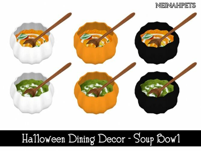 sims 4 cc halloween dining decor by neinahpets 3