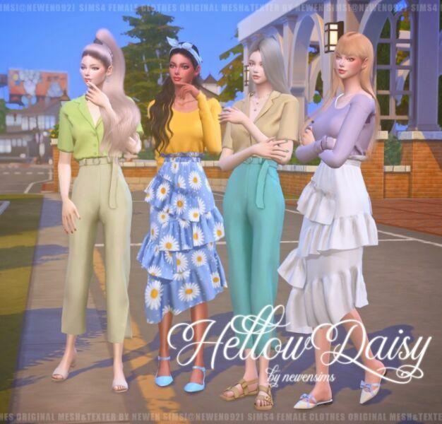 Hellow Daisy Clothes SET At Newen Sims 4 CC Download