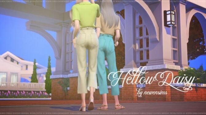 sims 4 cc hellow daisy clothes set at newen 3