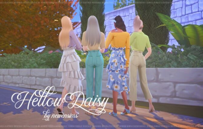 sims 4 cc hellow daisy clothes set at newen 4