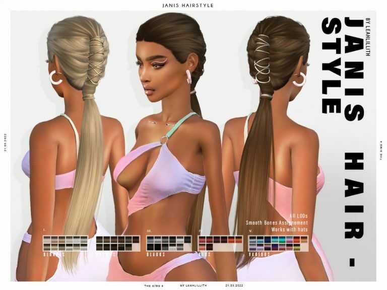 Janis Hair By Leah Lillith Sims 4 CC