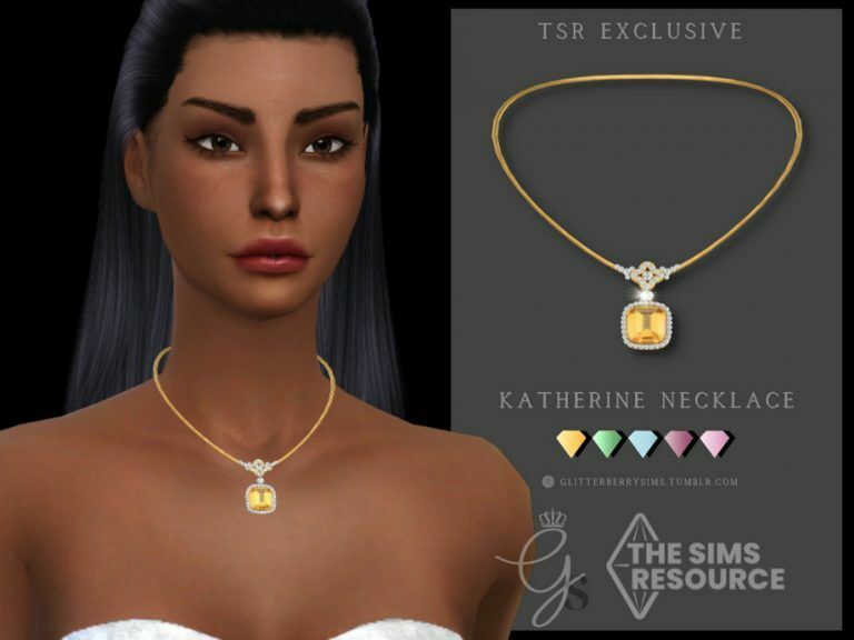 Katherine Necklace By Glitterberryfly Sims 4 CC