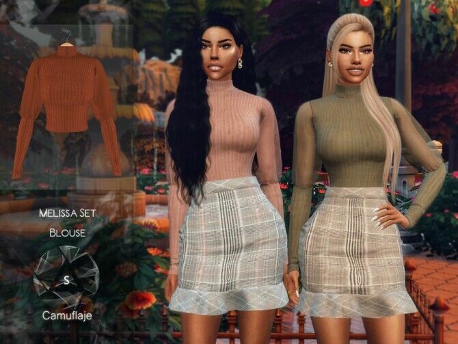 sims 4 cc melissa set blouse by camuflaje 2