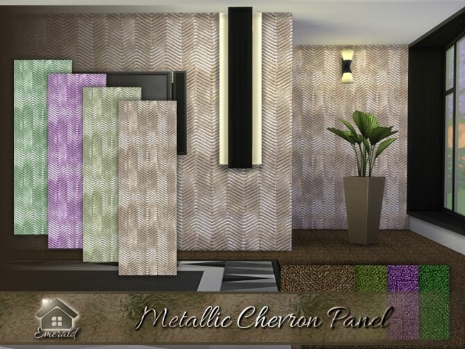 Metallic Chevron Panel By Emerald Sims 4 CC