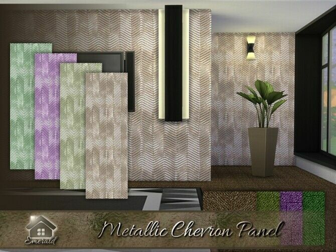 sims 4 cc metallic chevron panel by emerald 2